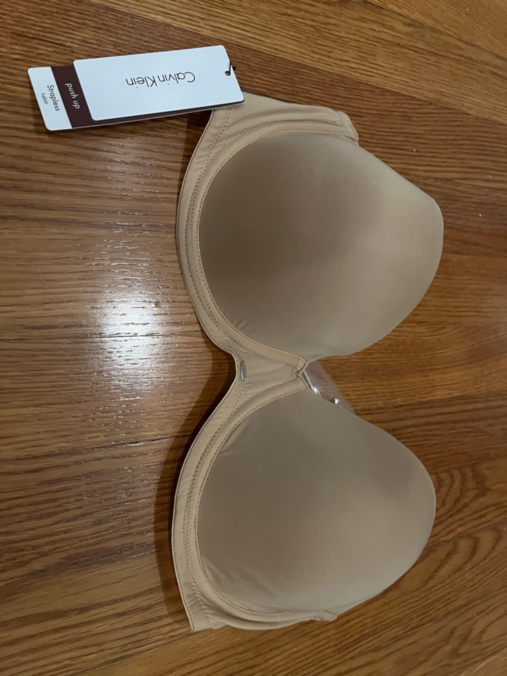 Calvin Klein Beige Strapless Smooth T-Shirt Bra